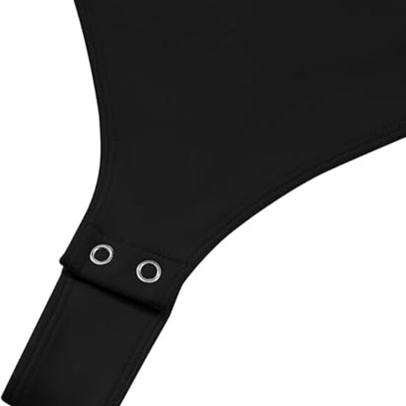 Y2K Sexy Off-Shoulder Bodysuit | Black Onyx Backless Snatched Top (XXL) - Picture 6 of 6